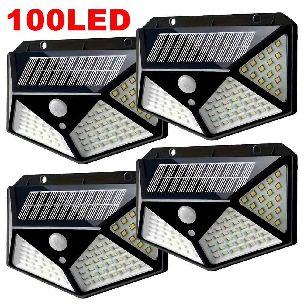 Outdoor Lighting Pathway - ไฟสวนโซลาร์เซลล์ 100LED สำหรับภายนอกอาคาร พร้อมเซ็นเซอร์ตรวจจับความเคลื่อนไหว กันน้ำ ใช้ติดผนัง