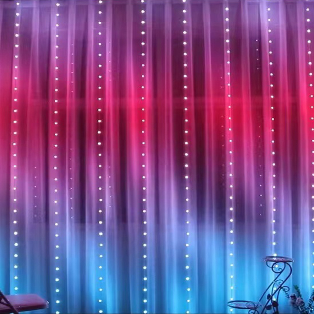 Outdoor Lighting Effects - 3M RGB สมาร์ทไฟ LED ผ้าม่านตกแต่งคริสต์มาส APP