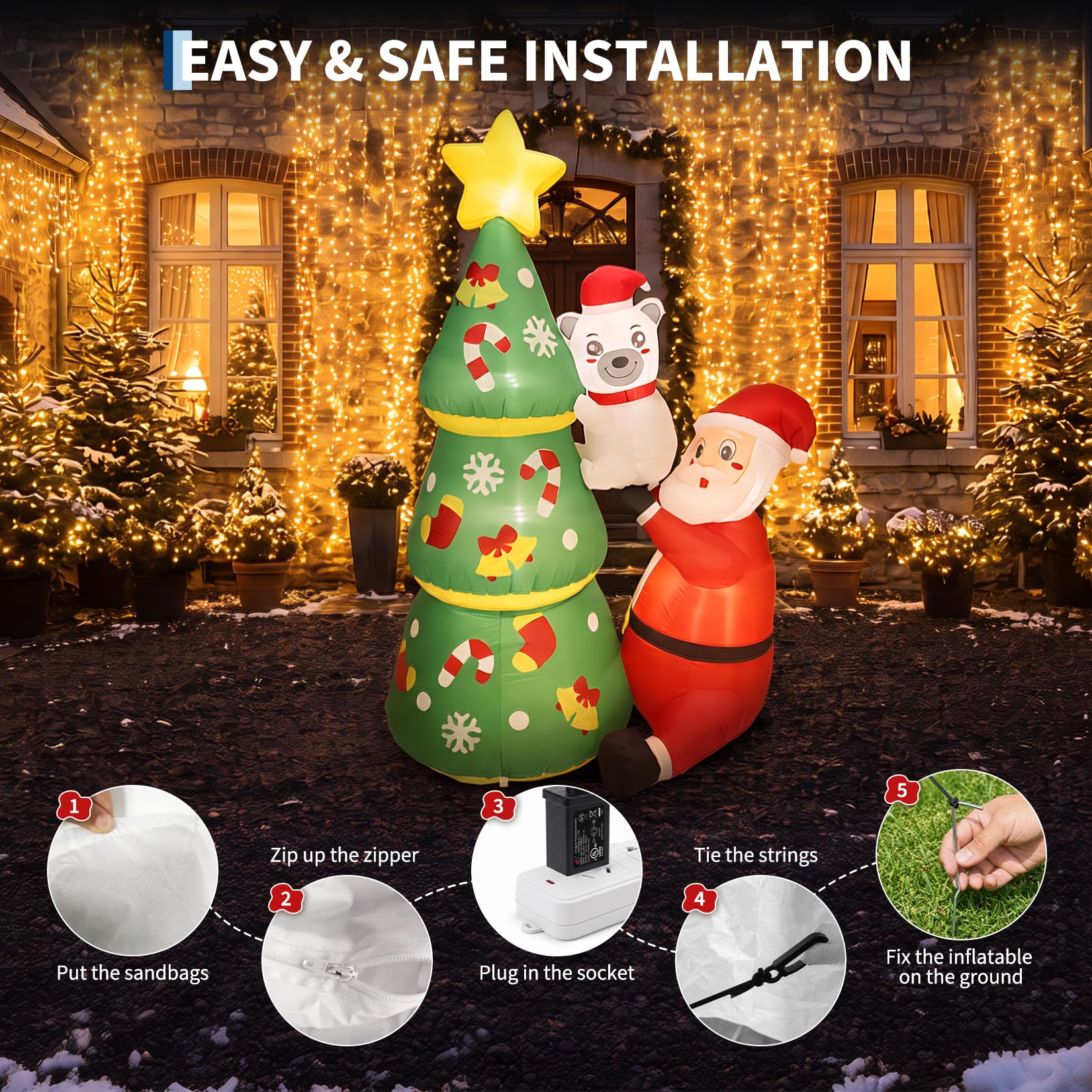ต้นคริสต์มาสเป่าลมขนาด 6 ฟุต พ - Outdoor Lighting Effects บทวิจารณ์และราคา