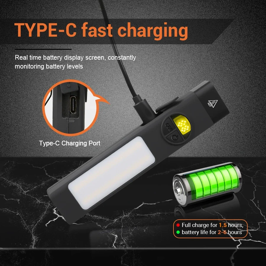 COB + LED ไฟฉายมัลติฟังก์ชั่นพ - Outdoor Lighting Black บทวิจารณ์และราคา