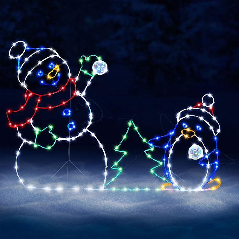 ตุ๊กตาหิมะ LED แบบเคลื่อนไหวได - Outdoor Lighting Effects บทวิจารณ์และราคา