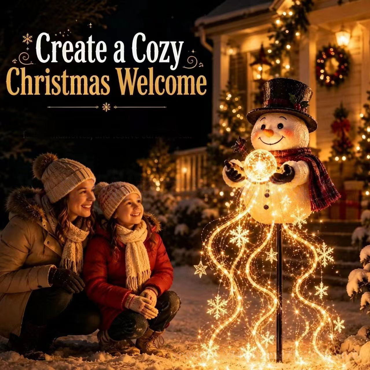 ของตกแต่งตุ๊กตาหิมะคริสต์มาสแบ - Outdoor Lighting Effects บทวิจารณ์และราคา